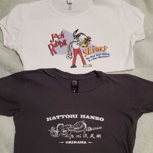 Bella Canvas White and Gray Graphic Tees Bundle Of 2